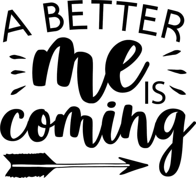 Muurtekst muursticker Better me is coming