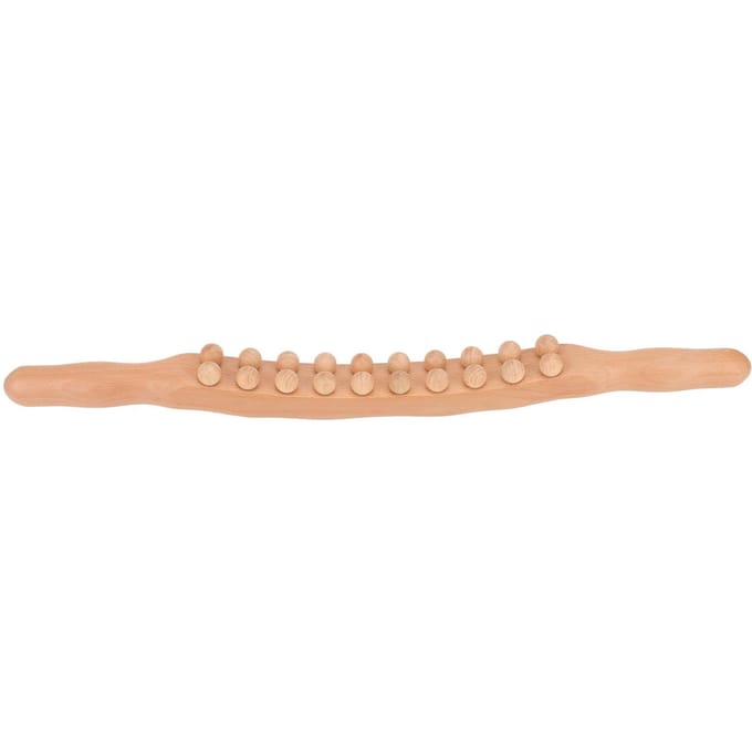 Beuken Roller Stick Dubbele Rij 20 Kralen Dubbelzijdige Massage Roller Stick voor Ontspanning
