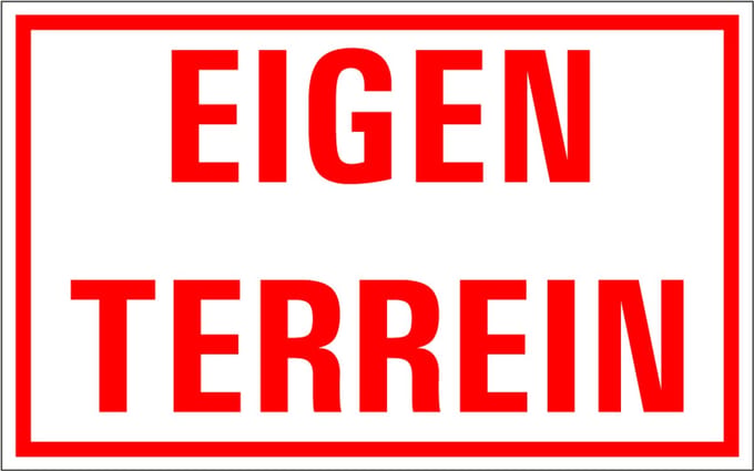 Eigen terrein bord, kunststof 200 x 125 mm
