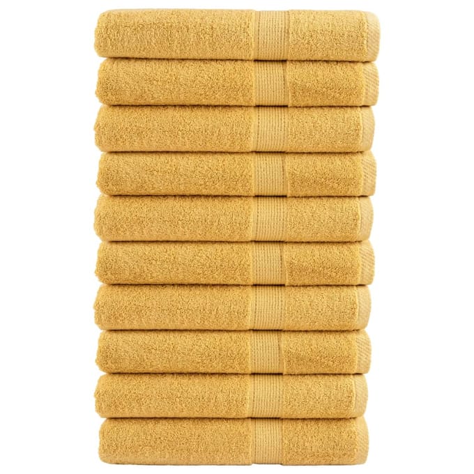 vidaXL - Handdoeken - SOLUND - 10 - st - 600 - g/m² - 100x200 - cm - goudkleurig