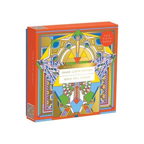 Frank Lloyd Wright Imperial Hotel Peacock Rug 500 Piece Foil Puzzle - Sarah McMenemy