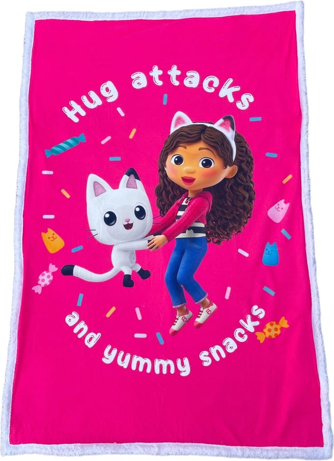 Gabby's Dollhouse fleece deken - sherpa