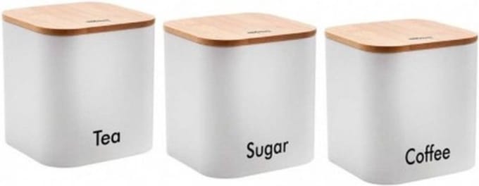 Kinghoff 1526 - koffie, thee en suiker - potten - voorraadbakken - WIT