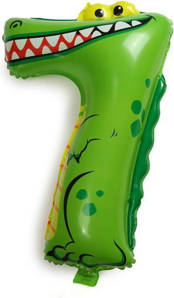 Ballon cijfer 7 dieren 40cm