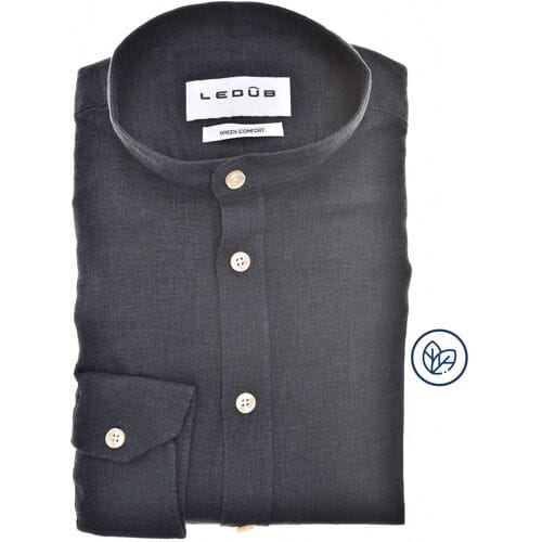 Ledûb Overhemd Linnen Blend Slim Casual Navy / male