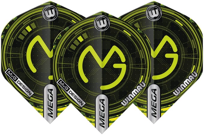 Winmau Mega Standard MVG Design Black/Green - Dart Flights