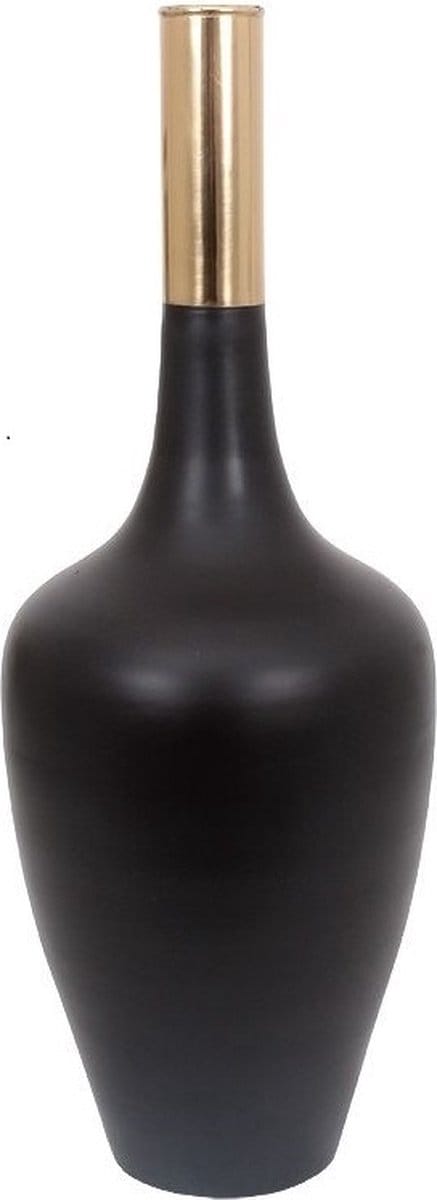 vaas Sonia 22x22x59cm groot black/gold