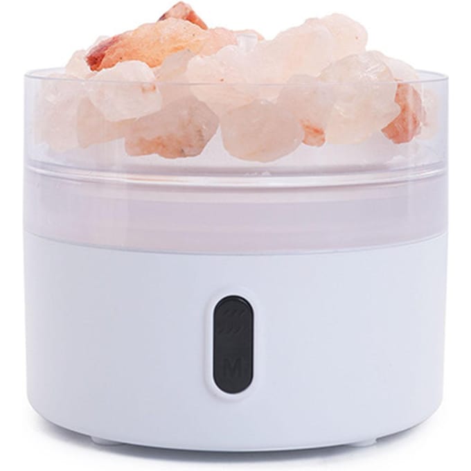 Zoutlamp Diffuser Luchtbevochtiger Meerkleurig Kristalzoutlamp USB Desktop Essentiële Olie Diffuser white