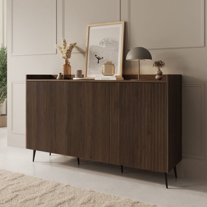 Meubella - Asty - Dressoir - Donker eiken - 150x41x92 cm