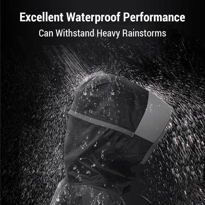 Manteau de pluie imperméable à capuche, Poncho de pluie léger et réutilisable pour la randonnée et le Camping Type C noir