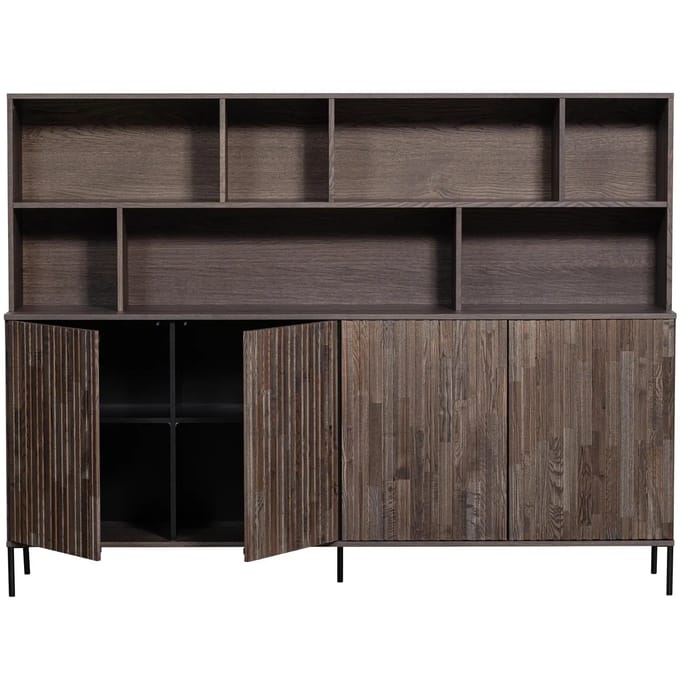 WOOOD New Gravure Wandkast - Essen - Espresso - 150x200x44