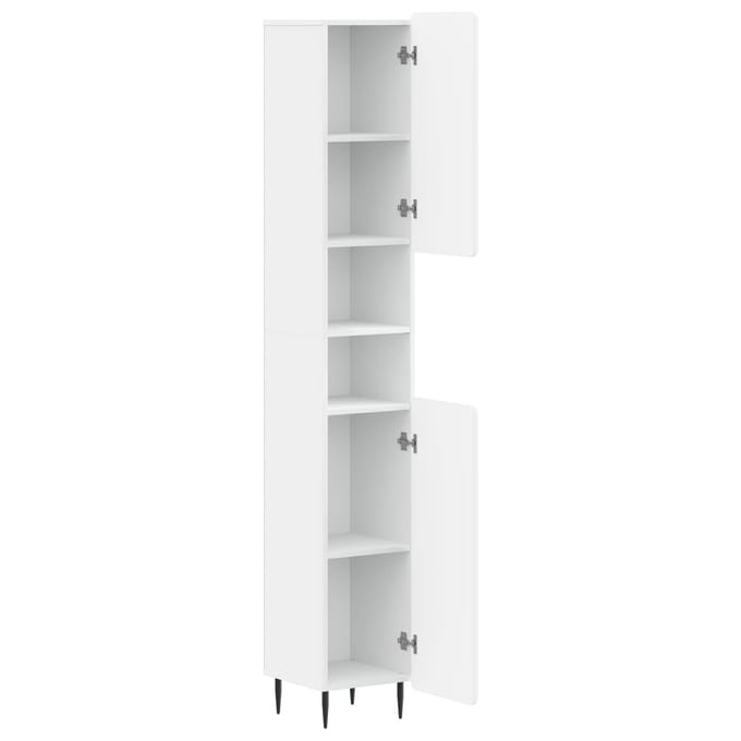 vidaXL - Badkamerkast - met - Open - Plank - ZWOLLE - Wit - 30 - x - 31 - x - 189,5 - cm
