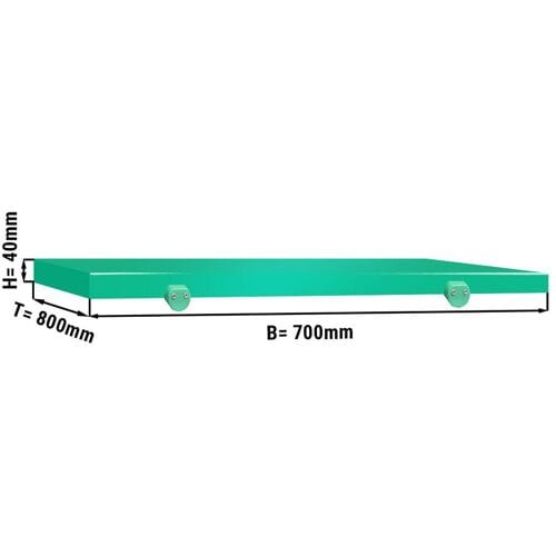 GGM Gastro Snijplaat voor werktafel - 700x800mm - Dikte: 40mm - HACCP-conform - HDPE 500 - Groen - Antislipvoetjes - Vaatwasmachinebestendig groen