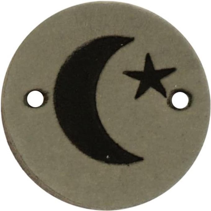 Durable Leren Label – Maan & Ster Opdruk – Duurzaam & Stijlvol (2 stuks)