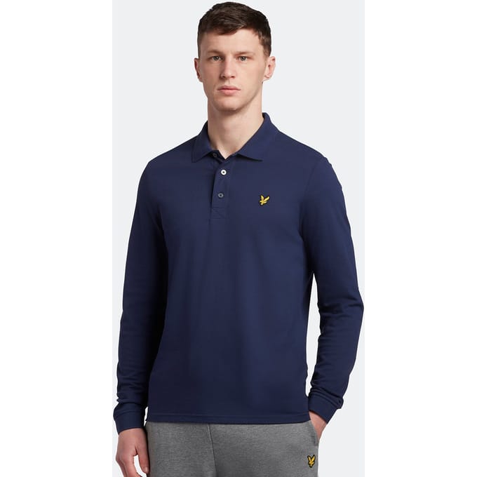 Lyle and Scott Longsleeve Polo Navy - Maat XS - Heren