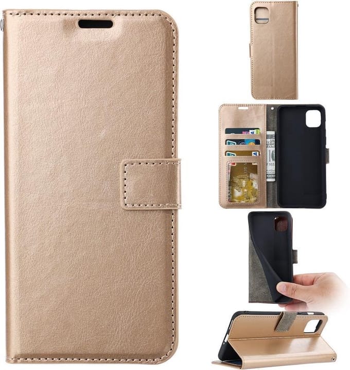 Portemonnee Book Case Hoesje Geschikt voor: iPhone 13 Pro Max -  goud