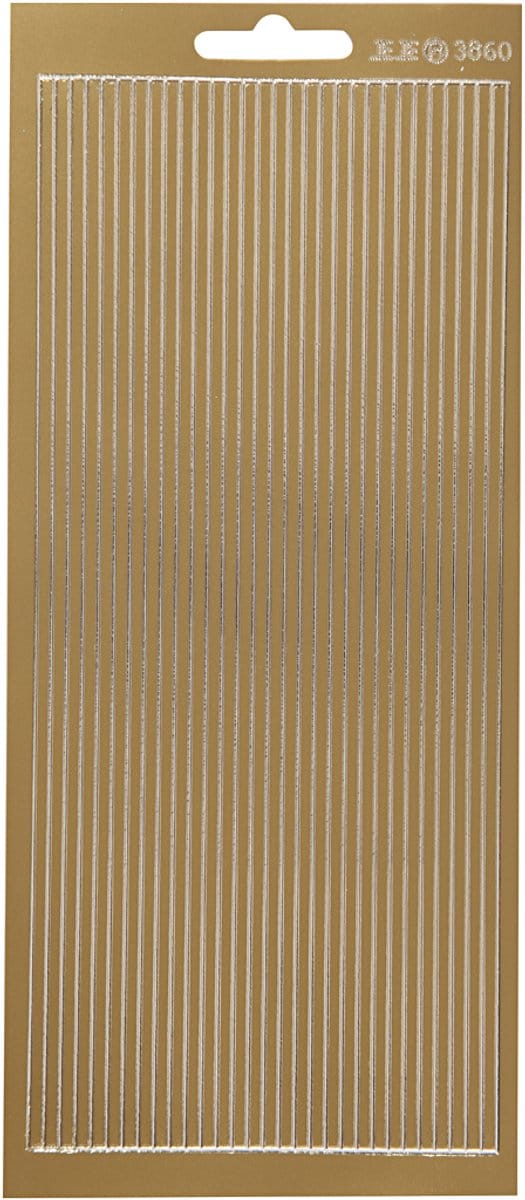 Stickers, randen, vel 10x23 cm, goud, 1 vel