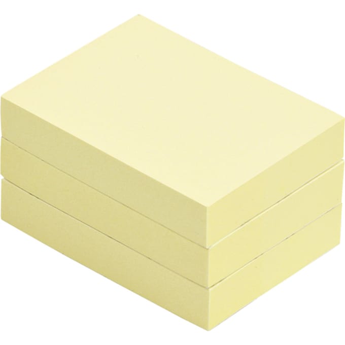 Memoblok Quantore 38x51mm geel 3 stuks