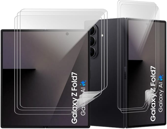 Screenprotector geschikt voor Samsung Galaxy Z Fold 7 - 3x Volledig Dekkend Premium PET Screen Protector