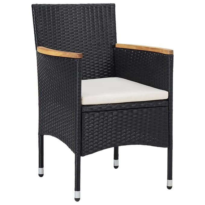 vidaXL - 5-delige - Tuinset - poly - rattan - zwart