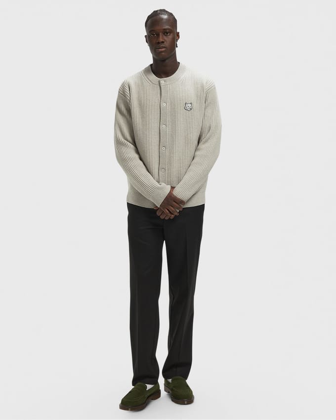 FOX HEAD RIBBED REGULAR CARDIGAN