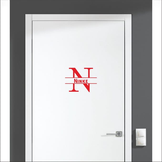 Deursticker Met Naam -  Ninke - Rood