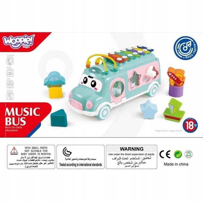 Woopie Baby Muzikale Autosorteerder Met Bekkens Roze - UNI