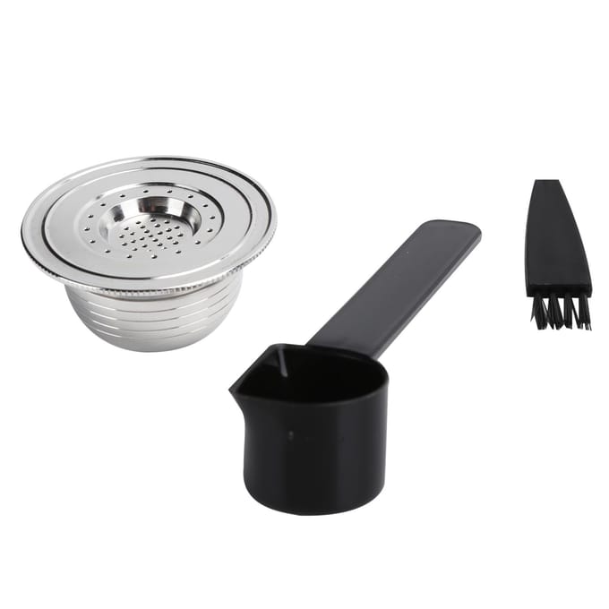 Koffiecapsule Kit met Lepel Borstel Pakkingen Herbruikbare Koffiefilter Cup Geschikt voor BIALETTI white
