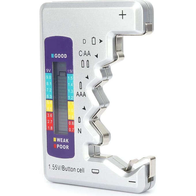 BT-886 Draagbare Batterijcapaciteitsindicator Compact Formaat Lithium Batterijniveau Tester Digitaal wit