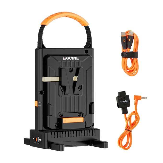 ZGCINE VM-C2 Kit Dual-Channel V-Mount Batterijlader V Lock Batterijlader 100W USB-C PD Snel US Plug black