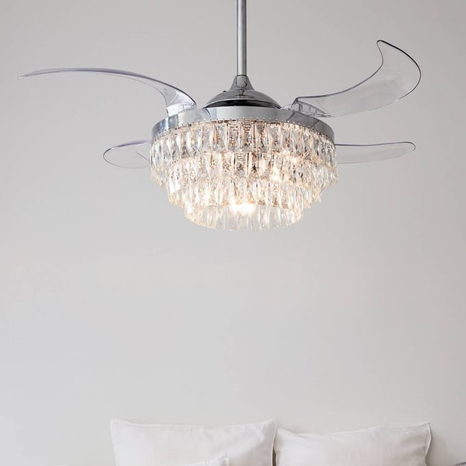 Beacon Lighting Plafondventilator met licht Fanaway Veil chroom stil