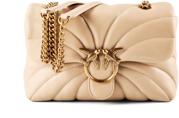 Pinko Love Puff Classic Schoudertassen Dames - Ecru - Maat ONESIZE