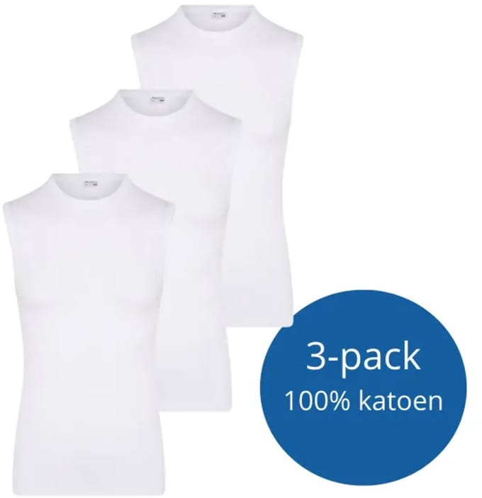 Beeren Heren mouwloos shirt Herman Wit maat XL