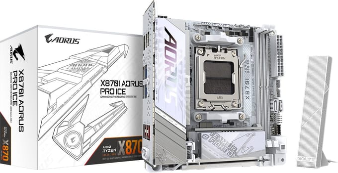 GIGABYTE X870I AORUS PRO ICE Moederbord - AMD X870 - AMD AM5 - DDR5 RAM - Mini-ITX