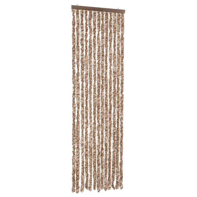 vidaXL - Vliegengordijn - 56x200 - cm - chenille - beige - en - donkerbruin