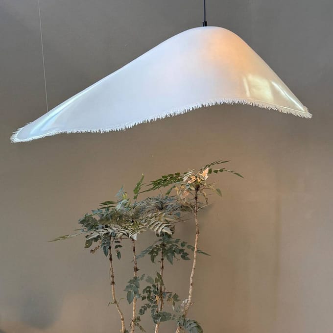 Karman hanglamp Moby Dick, lengte 150 cm, glasvezel, wit