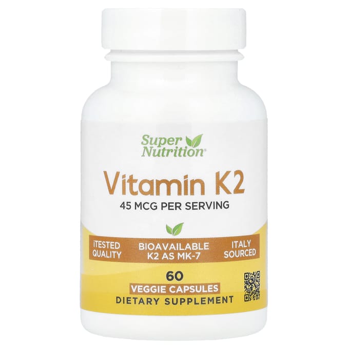 Super Nutrition, Vitamine K2, 60 Gélules Végétales