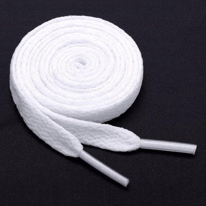 *** 1 Paar Platte Veters Wit 150 cm - van Heble® ***