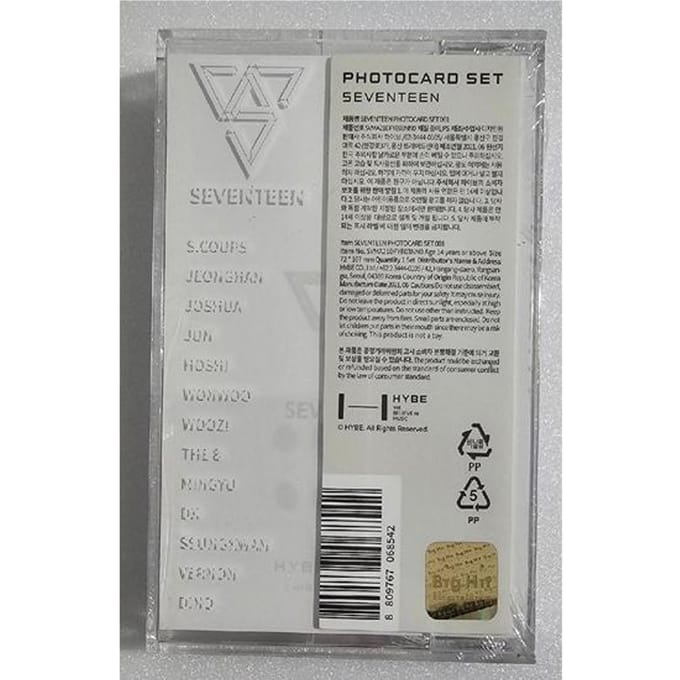 SEVENTEEN Ensemble de cartes photo Hybe Insight gray