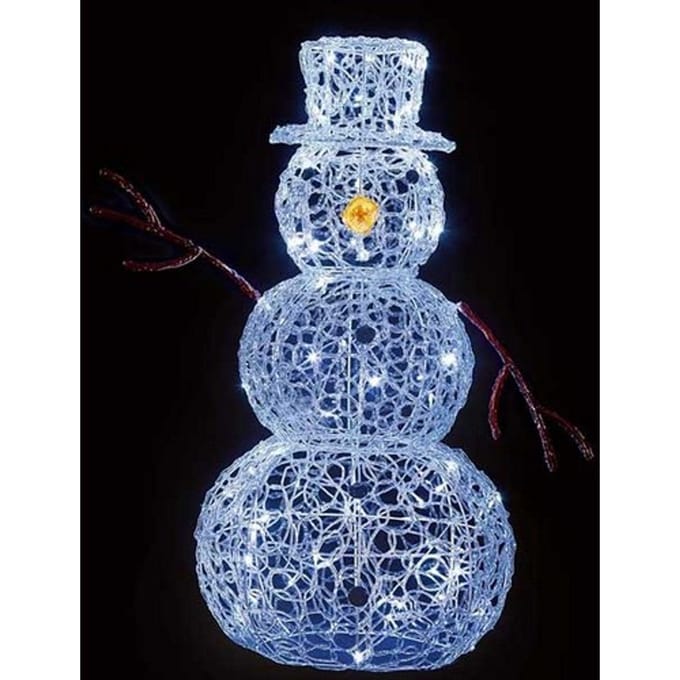 Premier Acryl LED Sneeuwman (Wit)