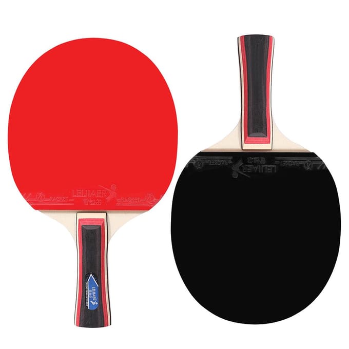 Set met 2 pingpongtafels, 2 pingpongrackets met 3 pingpongtafels Long Handle red