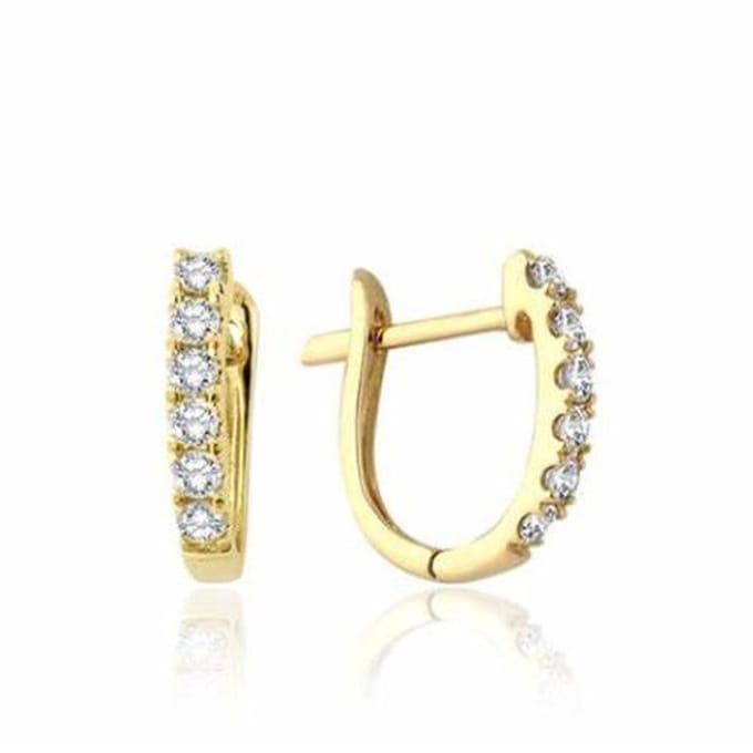 Sparkling Huggie Earrings Gold 14K