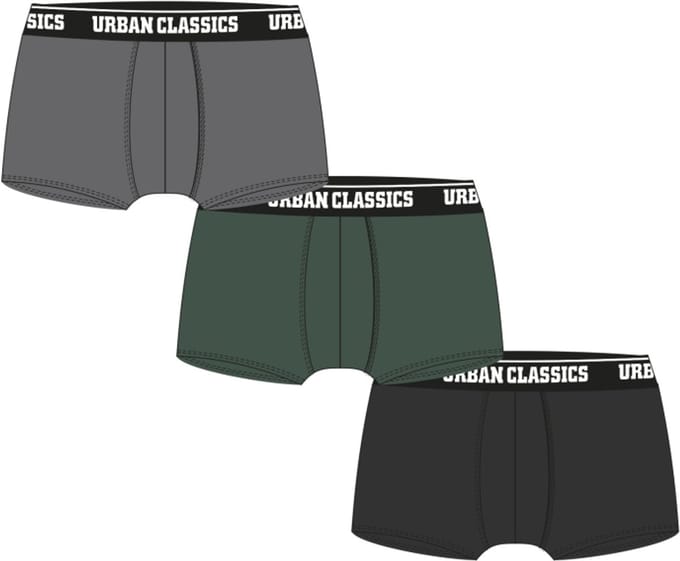 Urban Classics - 3Pack Boxershorts set - 2XL - Grijs/Groen