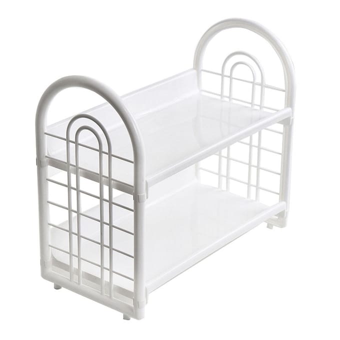 Étagère de Rangement de Bureau Simple Double Couche Mini Bibliothèque de Rangement pour Dortoir Bureau white