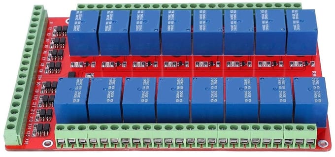 Relaismodule - DC 24V - 16-Kanaals met Isolatie - Hoog/Laag Niveau Trigger - Elektronisch - Schakeltechniek - Geschikt voor Projecte