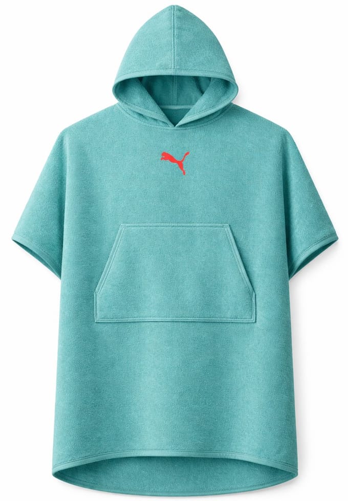 Puma unisex badponcho met capuchon voor strand en sauna 660009