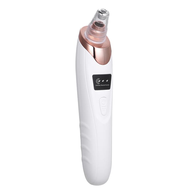 5 in 1 Blackhead Remover Electric Blackhead Suction Device LCD Display with 5 Pimple Zit Comedone 1 set remover white