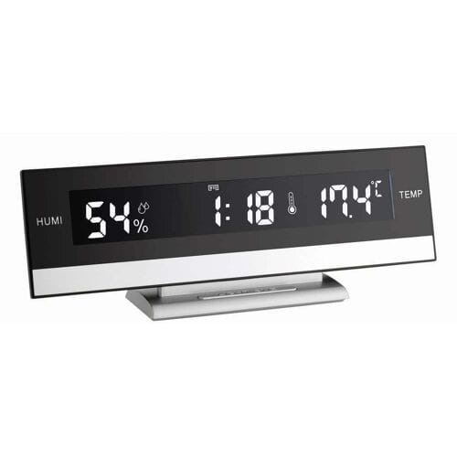 TFA Dostmann 60.2011 Wekker Quartz Zwart, Zilver