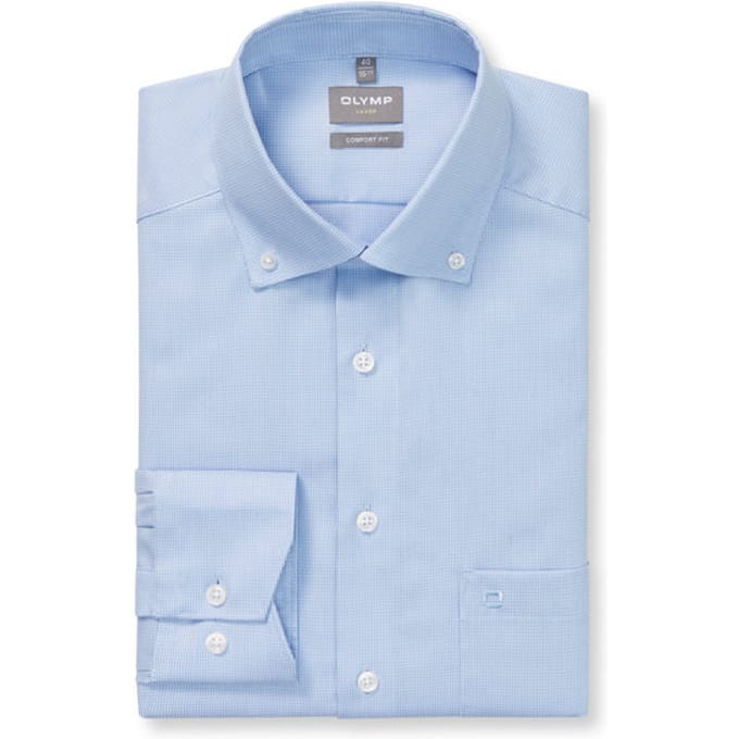 OLYMP Luxor Overhemd, Comfort Fit, Button-down, Bleu
