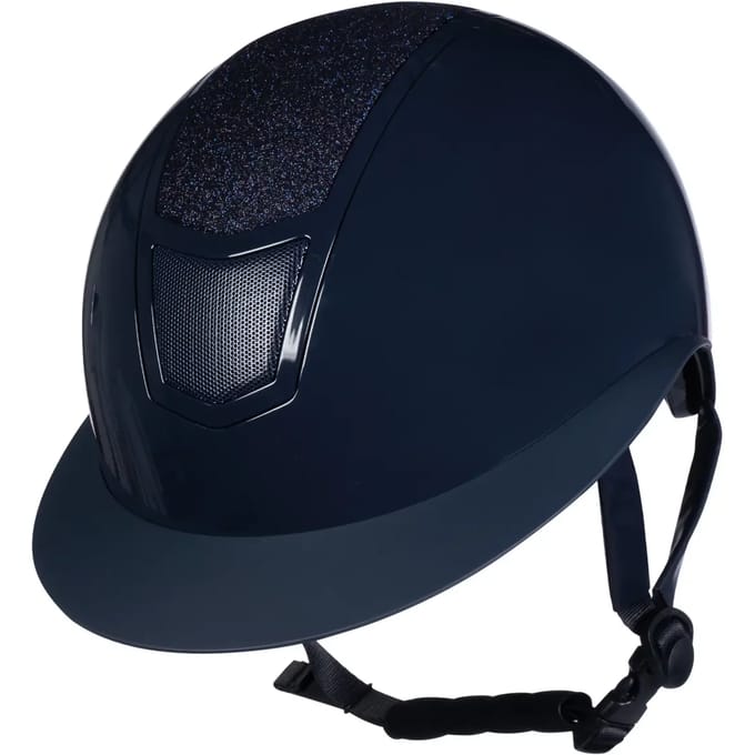 riding helm shiny diamond deep blue HKM